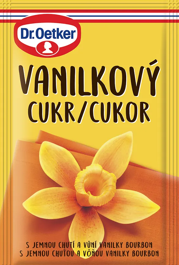 Sáček vanilkového cukru Dr. Oetker o hmotnosti 8 g s extraktem z vanilky Bourbon