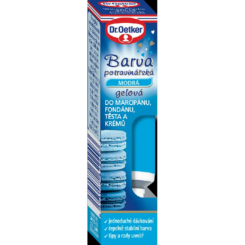 Tuba modré gelové potravinářské barvy Dr. Oetker o objemu 10 g