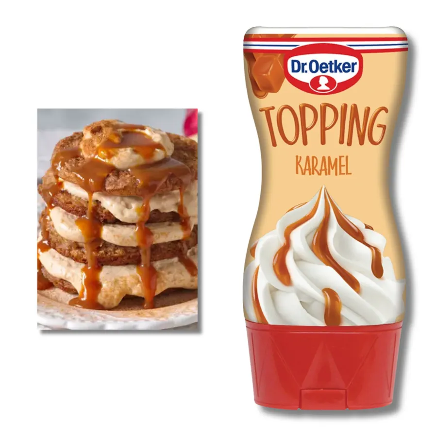 Krémový mléčný karamel topping Dr. Oetker v balení 200 g s uzávěrem pro přesné dávkování