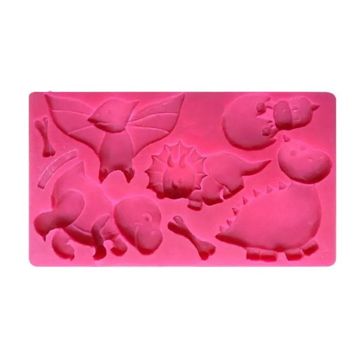 Silikonová forma Cesil ve tvaru dinosaurů pro výrobu figurek z modelovací hmoty, rozměr 3,5 až 8,5 cm