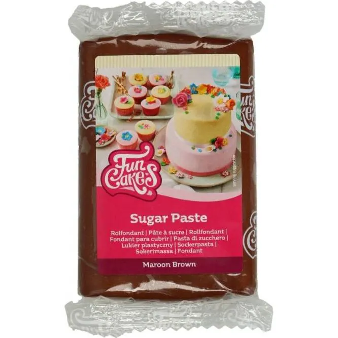 Kaštanově hnědá potahovací hmota FunCakes, balení 250 g