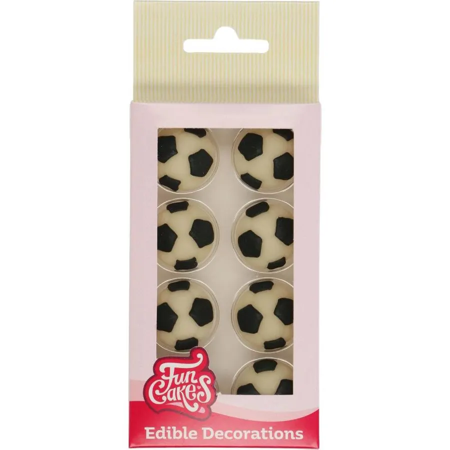 Jedlé cukrové fotbalové míčky FunCakes, průměr cca 2,5 cm, balení 8 kusů