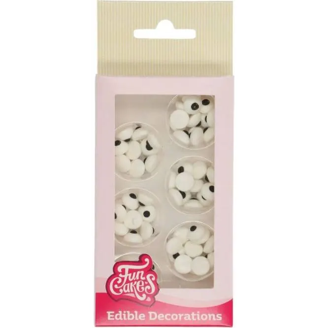 Cukrová očička FunCakes, 64 ks, drobné jedlé dekorace s očima v balení