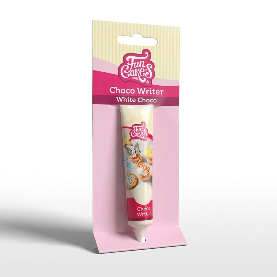 Tuba bílé čokoládové zdobičky FunCakes s tenkou špičkou, balení 25 g