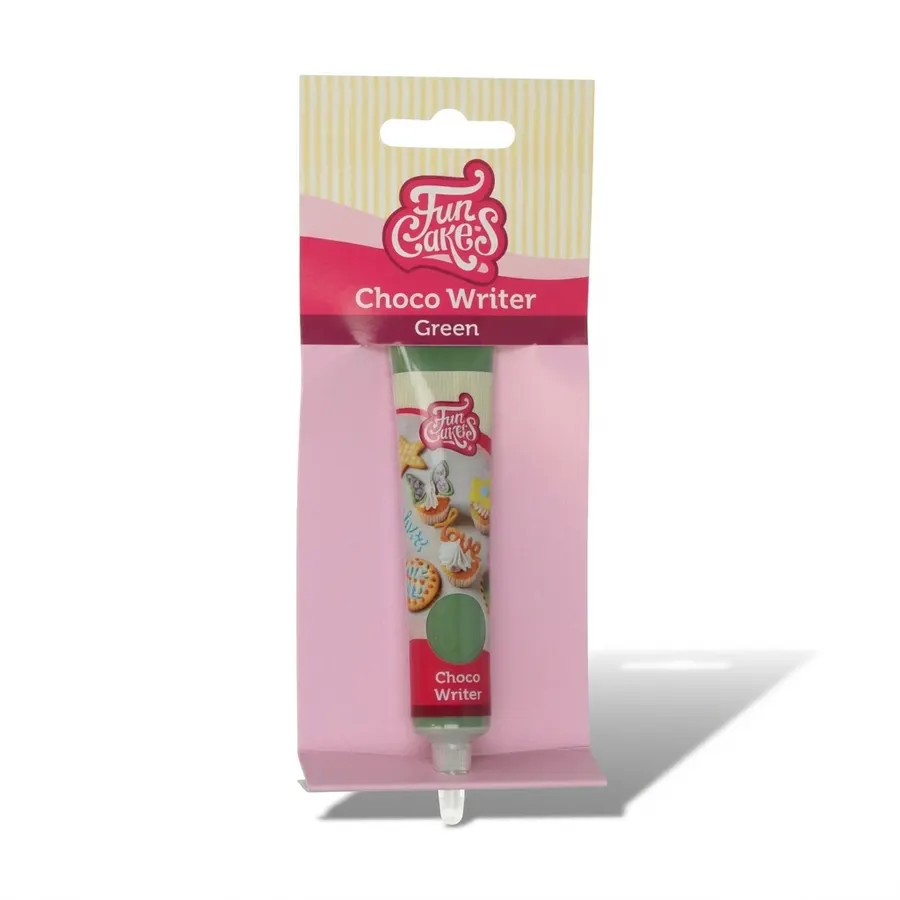Tubička zelené čokoládové polevy FunCakes s úzkou tryskou, balení 25 g
