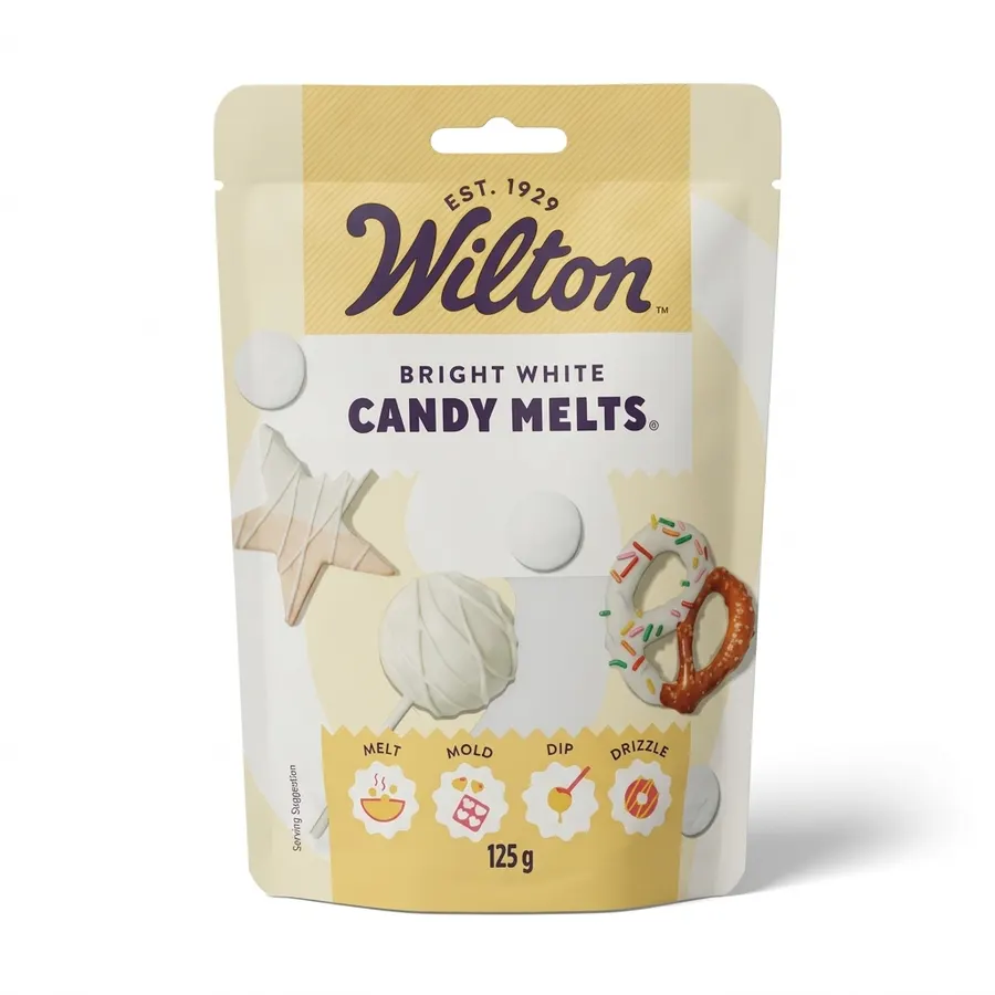 Bílé pecičky polevy Wilton Candy Melts Bright White v balení 125 g