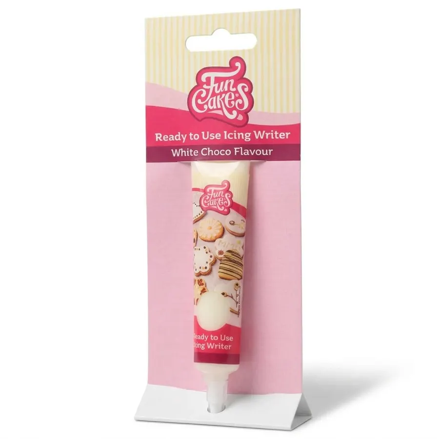 Tubička bílé zdobicí polevy FunCakes s příchutí bílé čokolády, hmotnost 25 g