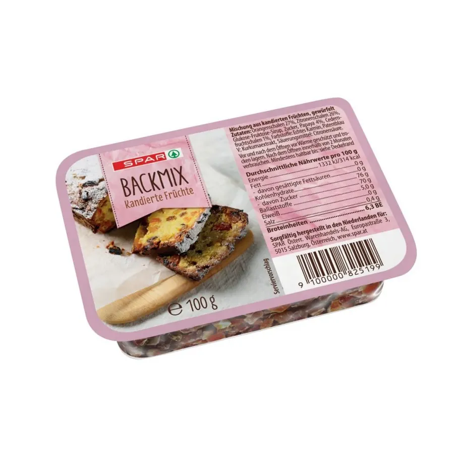 Kandovaná směs citrusové kůry pomerančové, citronové a papájové, balení 100 g