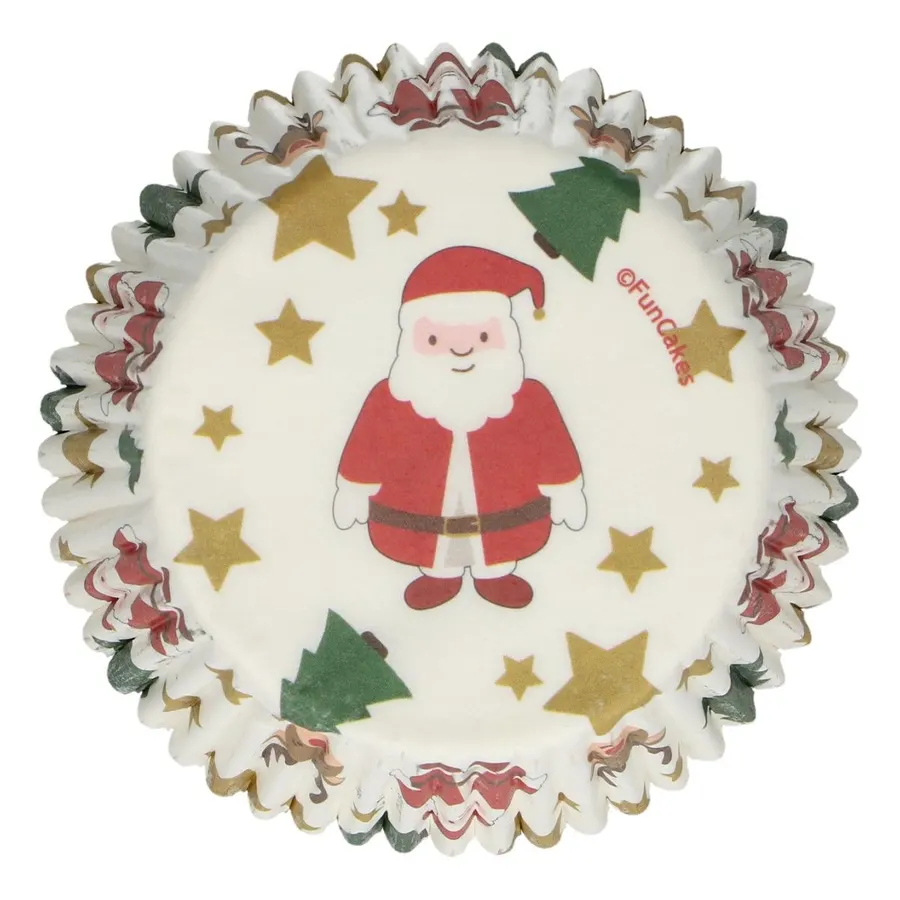 Vánoční papírové košíčky na muffiny Wilton Christmas holiday, balení 48 kusů, průměr dna 5 cm