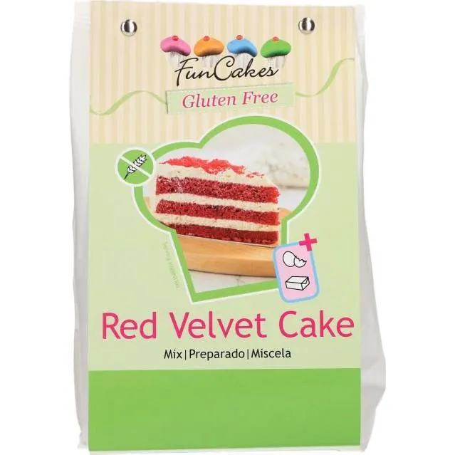Balení bezlepkové směsi na Red Velvet od značky FunCakes, hmotnost 400 g