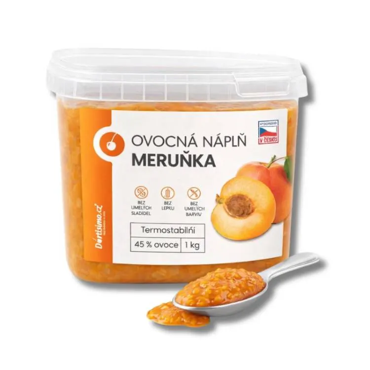 Meruňková ovocná náplň s kousky ovoce v balení 1 kg