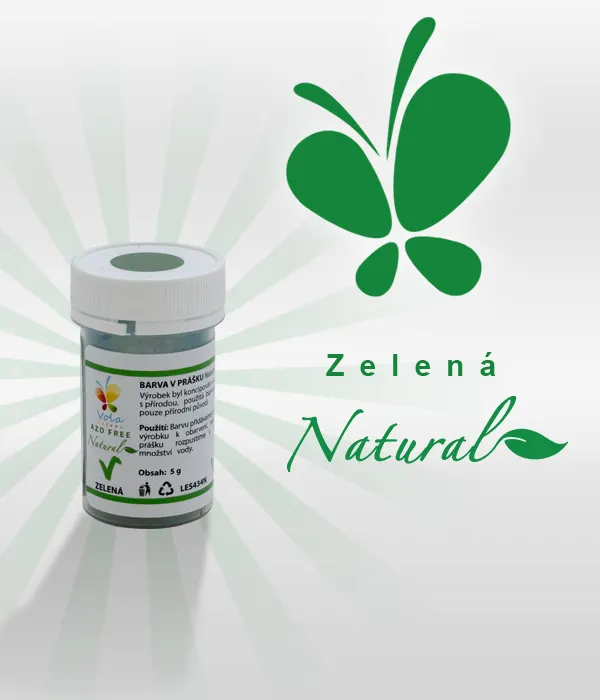 Prášková přírodní zelená barva Natural Line v kelímku o hmotnosti 5 g