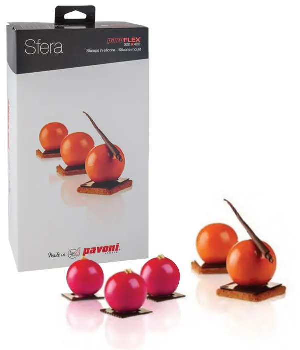 Silikonová forma Design Sfere s 30 jamkami na kulaté dezerty, průměr koule cca 3 cm, objem jamky 14 ml