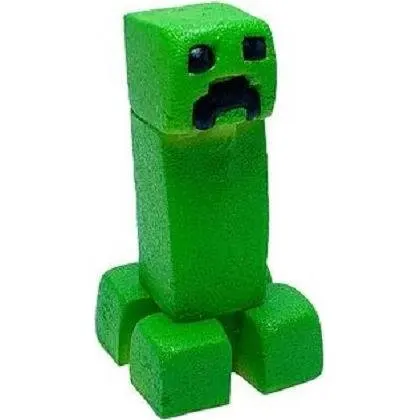 Marcipánová figurka ničitele Creeper z hry Minecraft, zelená barva, hmotnost 56 g, jedlá dekorace na dort
