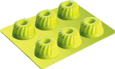 Silikonová forma Alvarak na šest bábovek, rozměr 28 x 18 cm, jednotlivé tvary bábovek o průměru 7 cm