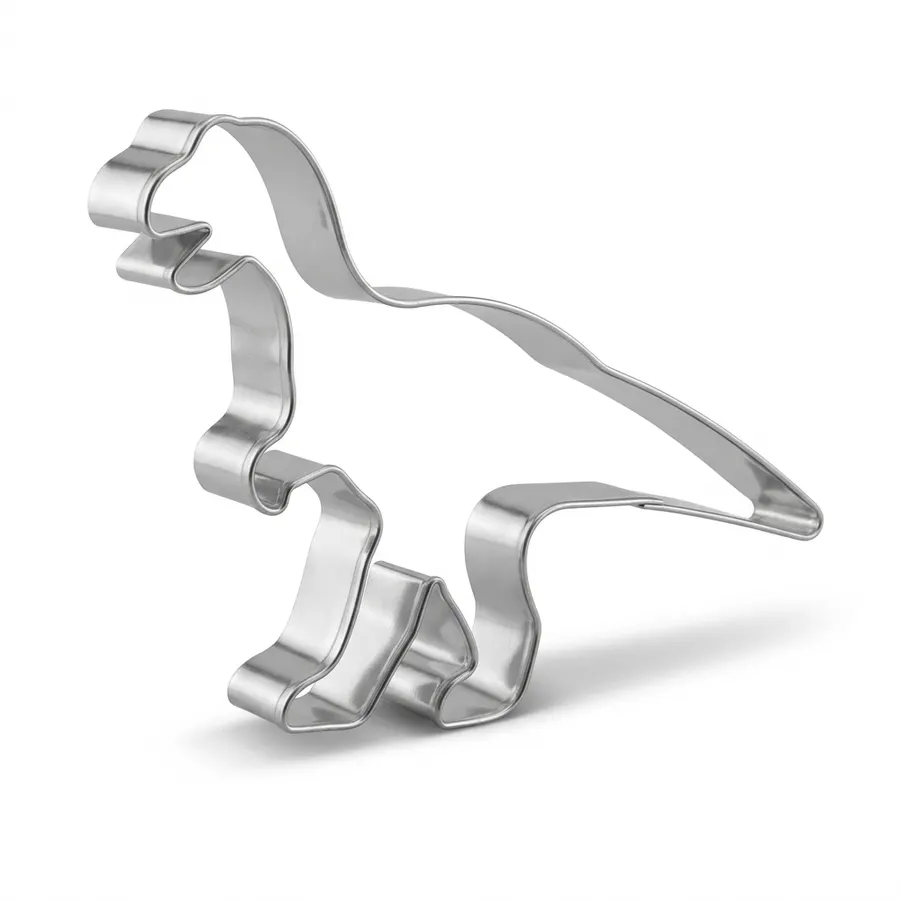 Vykrajovátko ve tvaru tyranosaura z nerezové oceli, rozměr 10,5 cm