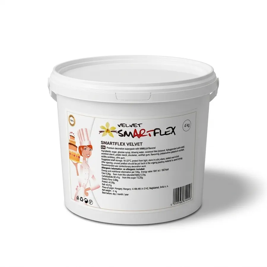 Bílá vanilková potahovací dortová hmota SMARTFLEX v balení 4 kg